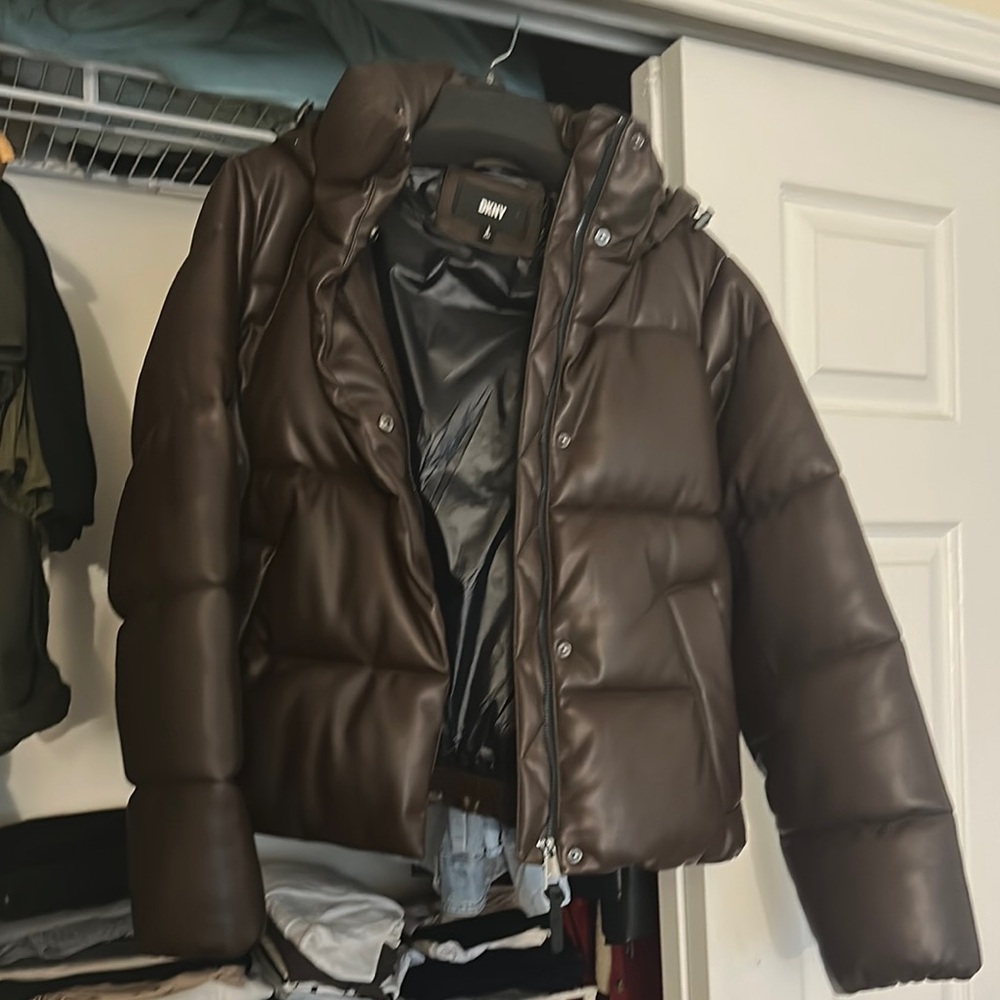 DKNY Chocolate Puffer Coat